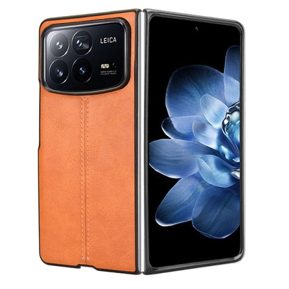 Xiaomi Mix Fold 4 Cow Pattern Sewing Back Cover Phone Case - Premium PU Leather Texture PC + TPU Shockproof Protective Case, Scratch Resistant Slim Lightweight Anti-Fingerprint Full Coverage Mobile Cover