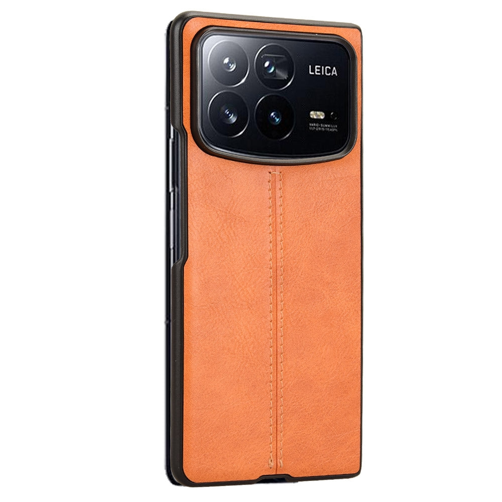 Xiaomi Mix Fold 4 Cow Pattern Sewing Back Cover Phone Case - Premium PU Leather Texture PC + TPU Shockproof Protective Case, Scratch Resistant Slim Lightweight Anti-Fingerprint Full Coverage Mobile Cover
