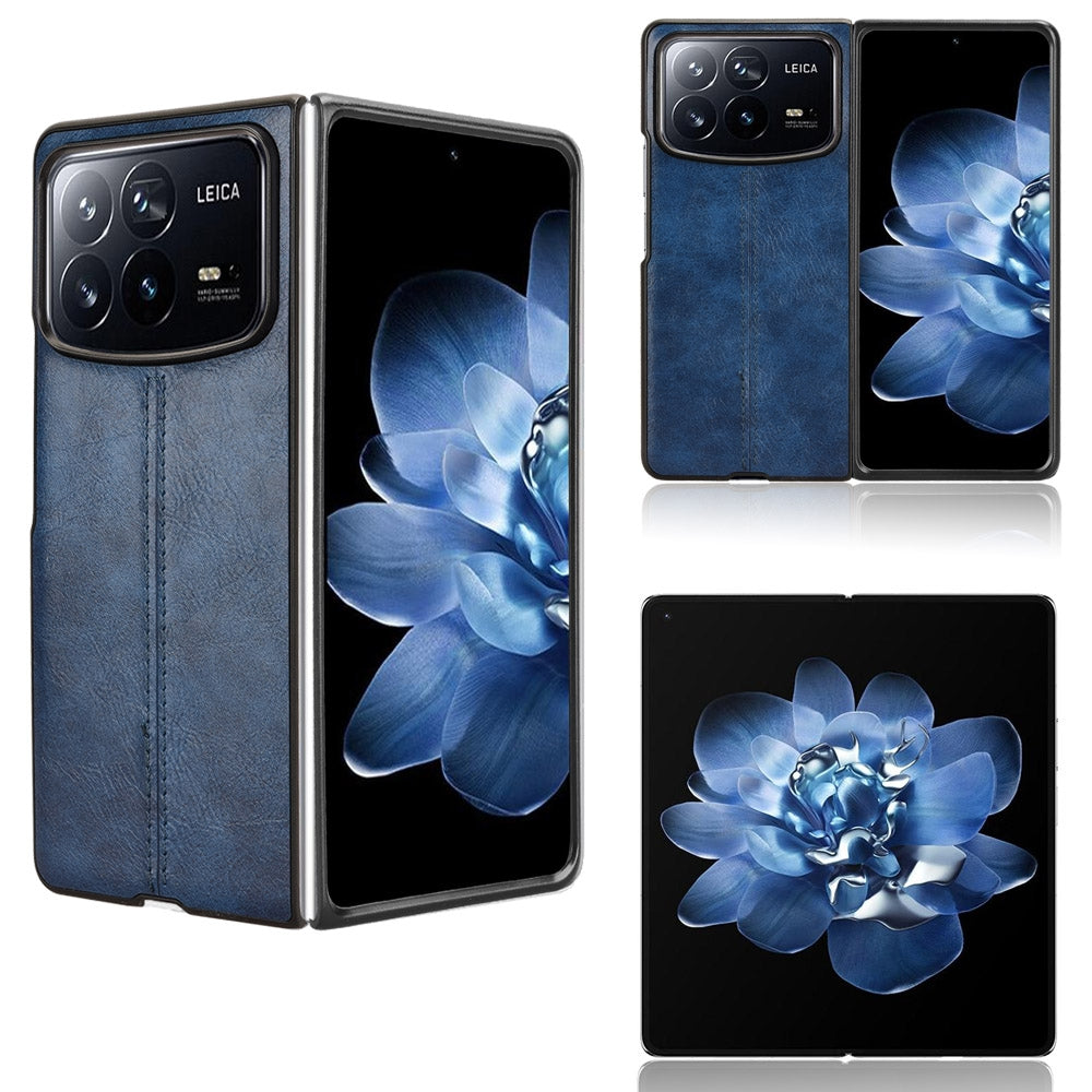 Xiaomi Mix Fold 4 Cow Pattern Sewing Back Cover Phone Case - Premium PU Leather Texture PC + TPU Shockproof Protective Case, Scratch Resistant Slim Lightweight Anti-Fingerprint Full Coverage Mobile Cover