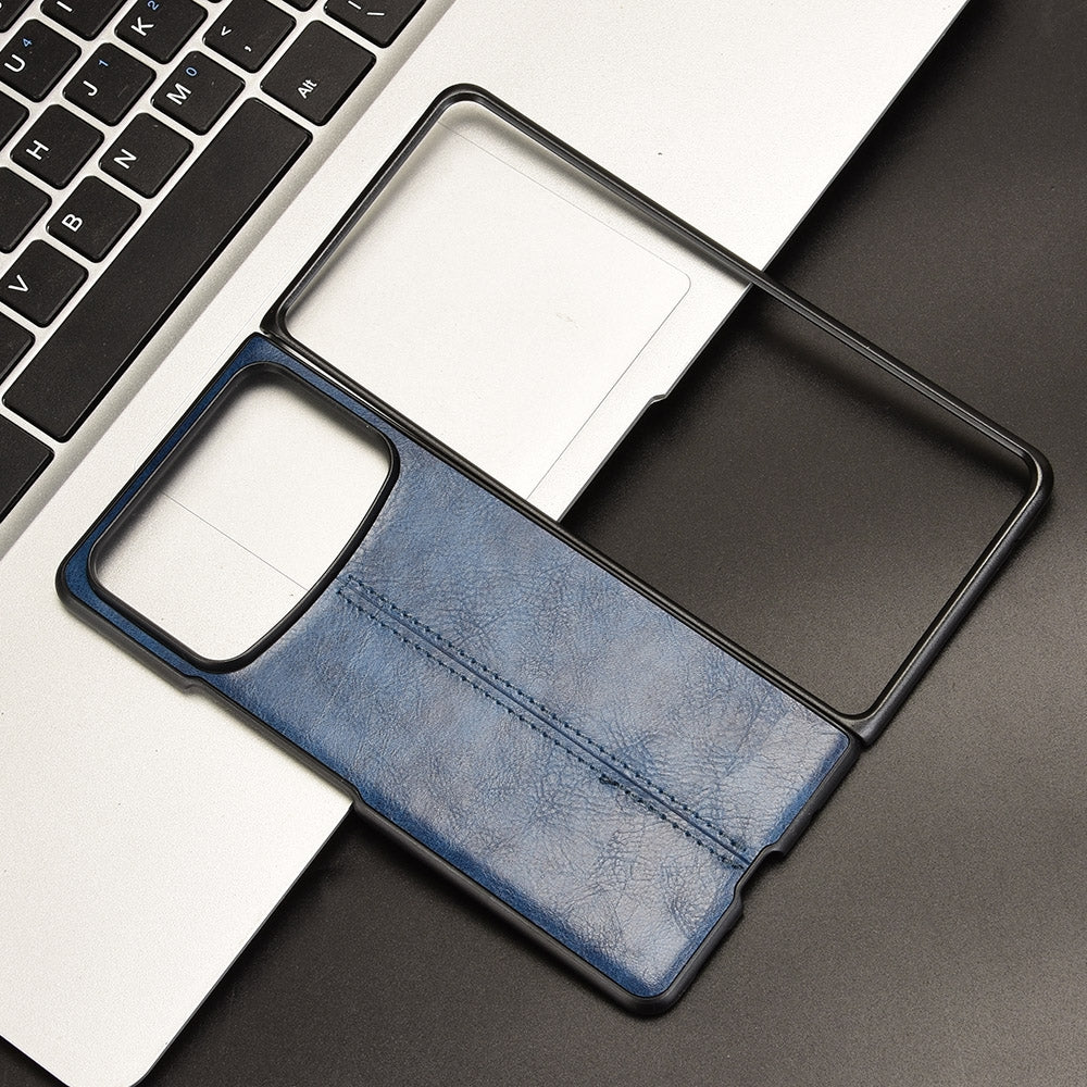 Xiaomi Mix Fold 4 Cow Pattern Sewing Back Cover Phone Case - Premium PU Leather Texture PC + TPU Shockproof Protective Case, Scratch Resistant Slim Lightweight Anti-Fingerprint Full Coverage Mobile Cover