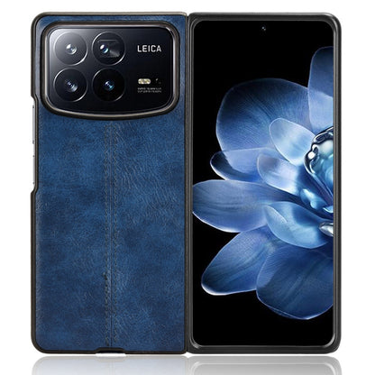 Xiaomi Mix Fold 4 Cow Pattern Sewing Back Cover Phone Case - Premium PU Leather Texture PC + TPU Shockproof Protective Case, Scratch Resistant Slim Lightweight Anti-Fingerprint Full Coverage Mobile Cover
