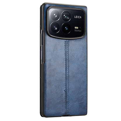 Xiaomi Mix Fold 4 Cow Pattern Sewing Back Cover Phone Case - Premium PU Leather Texture PC + TPU Shockproof Protective Case, Scratch Resistant Slim Lightweight Anti-Fingerprint Full Coverage Mobile Cover