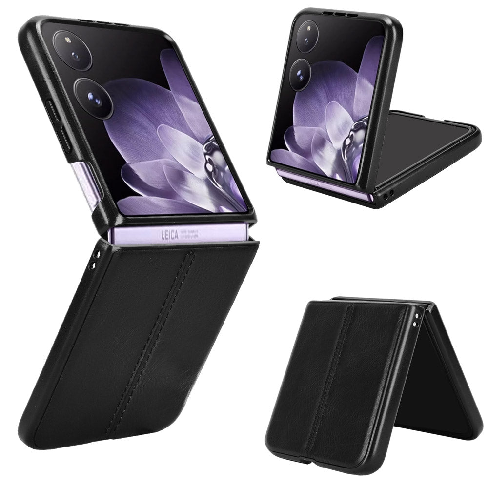 Xiaomi Mix Flip Cow Pattern Sewing Back Cover Phone Case - Premium PU Leather Texture PC + TPU Shockproof Protective Case, Scratch Resistant Slim Lightweight Anti-Fingerprint Full Coverage Mobile Cover
