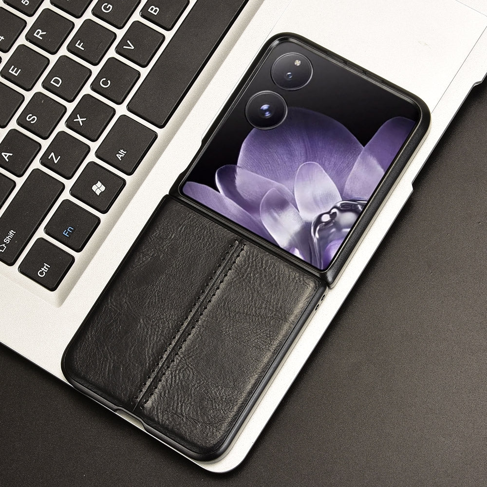Xiaomi Mix Flip Cow Pattern Sewing Back Cover Phone Case - Premium PU Leather Texture PC + TPU Shockproof Protective Case, Scratch Resistant Slim Lightweight Anti-Fingerprint Full Coverage Mobile Cover