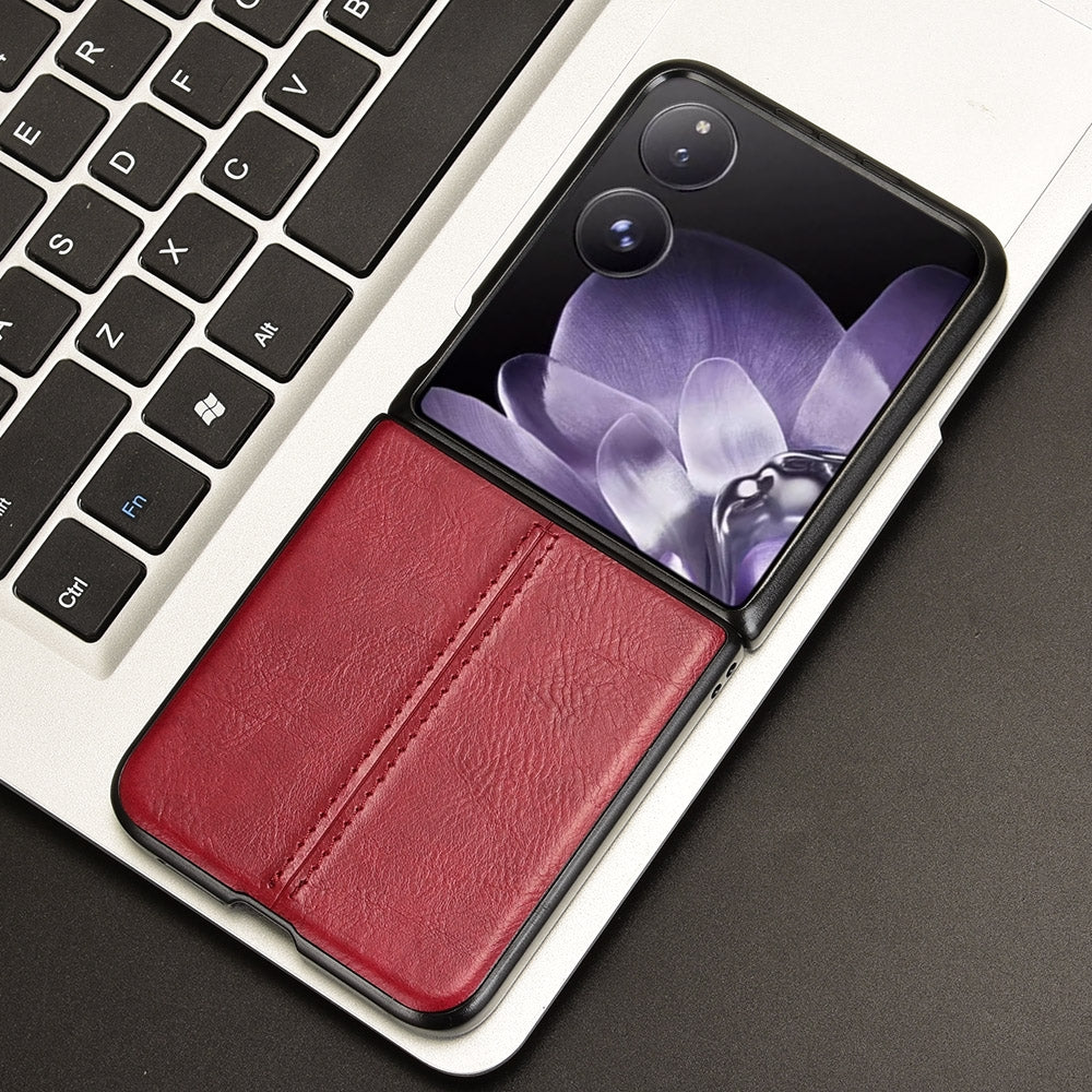 Xiaomi Mix Flip Cow Pattern Sewing Back Cover Phone Case - Premium PU Leather Texture PC + TPU Shockproof Protective Case, Scratch Resistant Slim Lightweight Anti-Fingerprint Full Coverage Mobile Cover