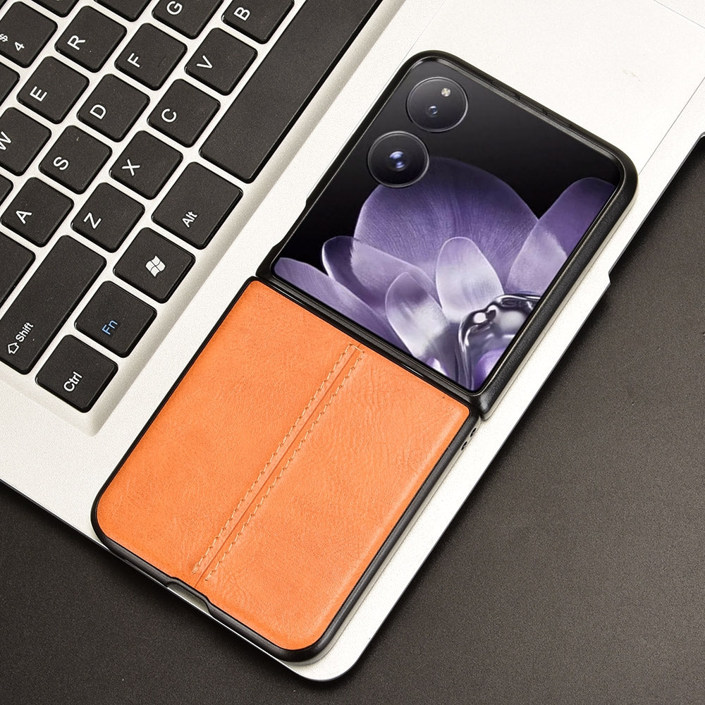 Xiaomi Mix Flip Cow Pattern Sewing Back Cover Phone Case - Premium PU Leather Texture PC + TPU Shockproof Protective Case, Scratch Resistant Slim Lightweight Anti-Fingerprint Full Coverage Mobile Cover