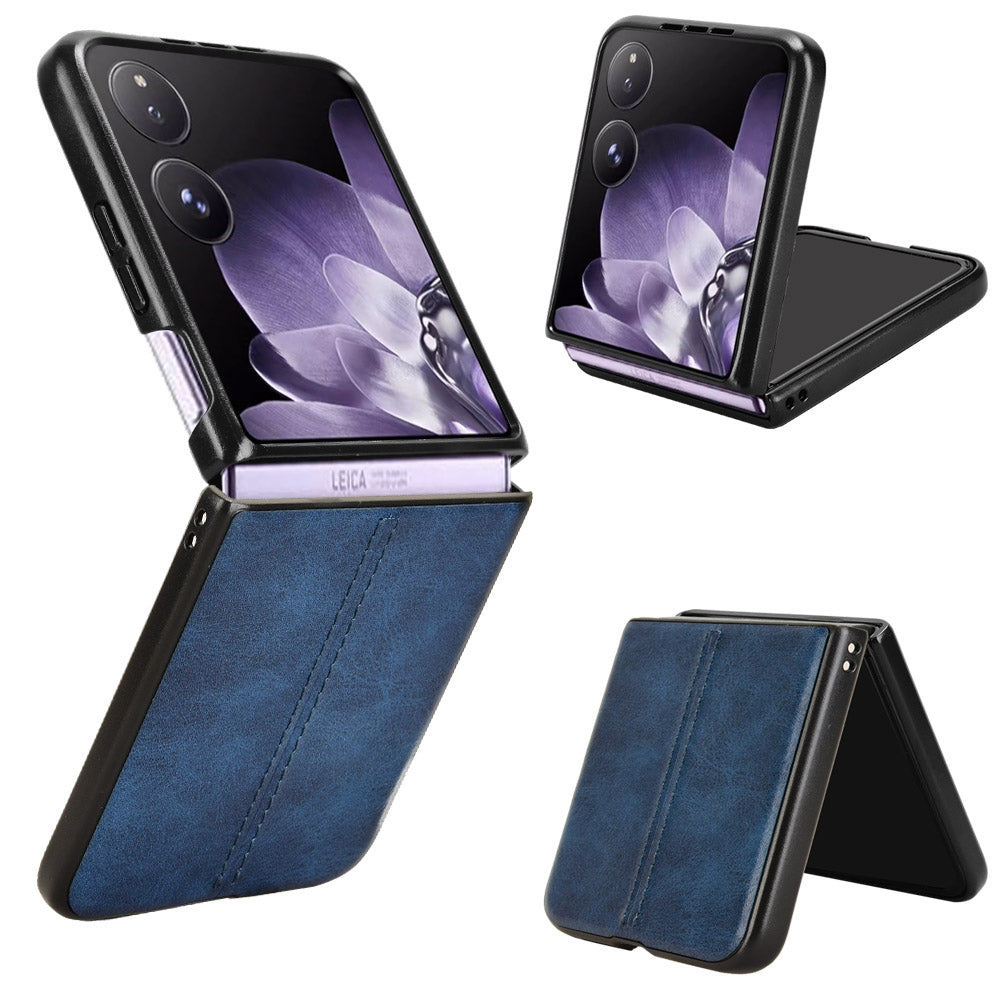 Xiaomi Mix Flip Cow Pattern Sewing Back Cover Phone Case - Premium PU Leather Texture PC + TPU Shockproof Protective Case, Scratch Resistant Slim Lightweight Anti-Fingerprint Full Coverage Mobile Cover