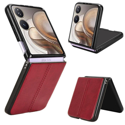 Xiaomi Mix Flip 2 Cow Pattern Sewing Back Cover Phone Case - Premium PU Leather Texture PC + TPU Shockproof Protective Case, Scratch Resistant Slim Lightweight Anti-Fingerprint Full Coverage Mobile Cover