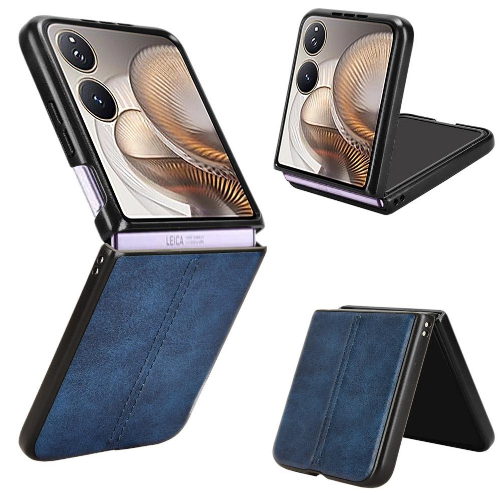Xiaomi Mix Flip 2 Cow Pattern Sewing Back Cover Phone Case - Premium PU Leather Texture PC + TPU Shockproof Protective Case, Scratch Resistant Slim Lightweight Anti-Fingerprint Full Coverage Mobile Cover
