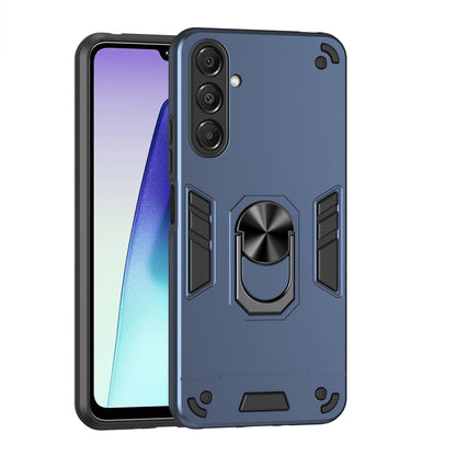 Samsung Galaxy A17 5G Shockproof Metal Ring Holder Phone Case with 360 degrees Rotating Kickstand, Ultra Slim Protective Cover, Raised Camera Guard, PC Silicone Armour Shell, Anti-Scratch Back & Edge Protection
