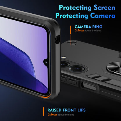 Samsung Galaxy S26 5G Shockproof Metal Ring Holder Phone Case with 360 degrees Rotating Kickstand, Ultra Slim Protective Cover, Raised Camera Guard, PC Silicone Armour Shell, Anti-Scratch Back & Edge Protection