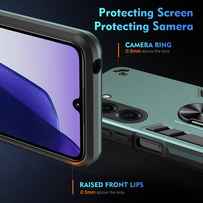 Samsung Galaxy S26 5G Shockproof Metal Ring Holder Phone Case with 360 degrees Rotating Kickstand, Ultra Slim Protective Cover, Raised Camera Guard, PC Silicone Armour Shell, Anti-Scratch Back & Edge Protection