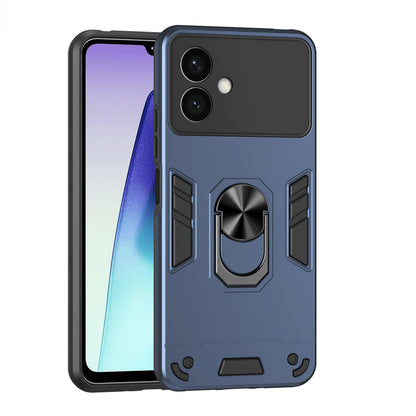 Samsung Galaxy S26+ 5G Shockproof Metal Ring Holder Phone Case with 360 degrees Rotating Kickstand, Ultra Slim Protective Cover, Raised Camera Guard, PC Silicone Armour Shell, Anti-Scratch Back & Edge Protection