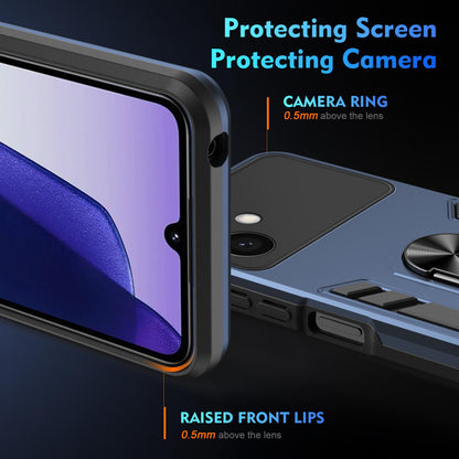 Samsung Galaxy S26+ 5G Shockproof Metal Ring Holder Phone Case with 360 degrees Rotating Kickstand, Ultra Slim Protective Cover, Raised Camera Guard, PC Silicone Armour Shell, Anti-Scratch Back & Edge Protection