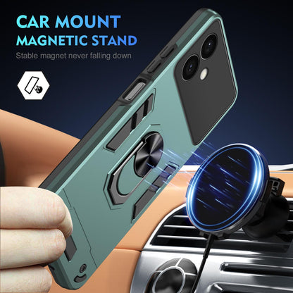 Samsung Galaxy S26+ 5G Shockproof Metal Ring Holder Phone Case with 360 degrees Rotating Kickstand, Ultra Slim Protective Cover, Raised Camera Guard, PC Silicone Armour Shell, Anti-Scratch Back & Edge Protection