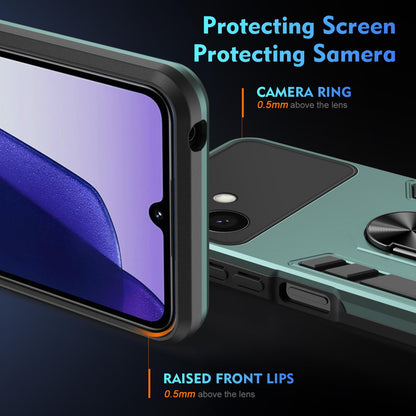 Samsung Galaxy S26+ 5G Shockproof Metal Ring Holder Phone Case with 360 degrees Rotating Kickstand, Ultra Slim Protective Cover, Raised Camera Guard, PC Silicone Armour Shell, Anti-Scratch Back & Edge Protection