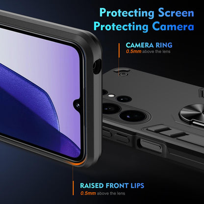 Samsung Galaxy S26 Ultra 5G Shockproof Metal Ring Holder Phone Case with 360 degrees Rotating Kickstand, Ultra Slim Protective Cover, Raised Camera Guard, PC Silicone Armour Shell, Anti-Scratch Back & Edge Protection