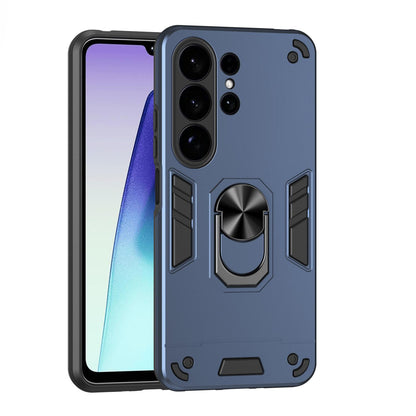 Samsung Galaxy S26 Ultra 5G Shockproof Metal Ring Holder Phone Case with 360 degrees Rotating Kickstand, Ultra Slim Protective Cover, Raised Camera Guard, PC Silicone Armour Shell, Anti-Scratch Back & Edge Protection