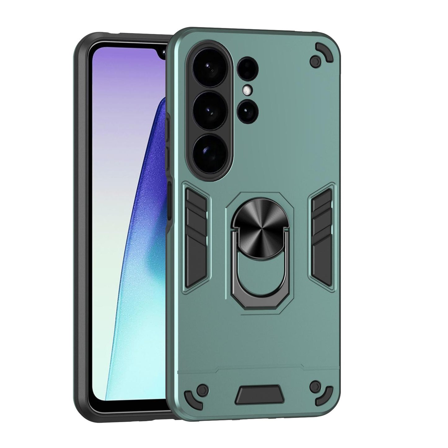 Samsung Galaxy S26 Ultra 5G Shockproof Metal Ring Holder Phone Case with 360 degrees Rotating Kickstand, Ultra Slim Protective Cover, Raised Camera Guard, PC Silicone Armour Shell, Anti-Scratch Back & Edge Protection