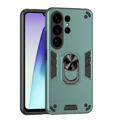 Samsung Galaxy S26 Ultra 5G Shockproof Metal Ring Holder Phone Case with 360 degrees Rotating Kickstand, Ultra Slim Protective Cover, Raised Camera Guard, PC Silicone Armour Shell, Anti-Scratch Back & Edge Protection