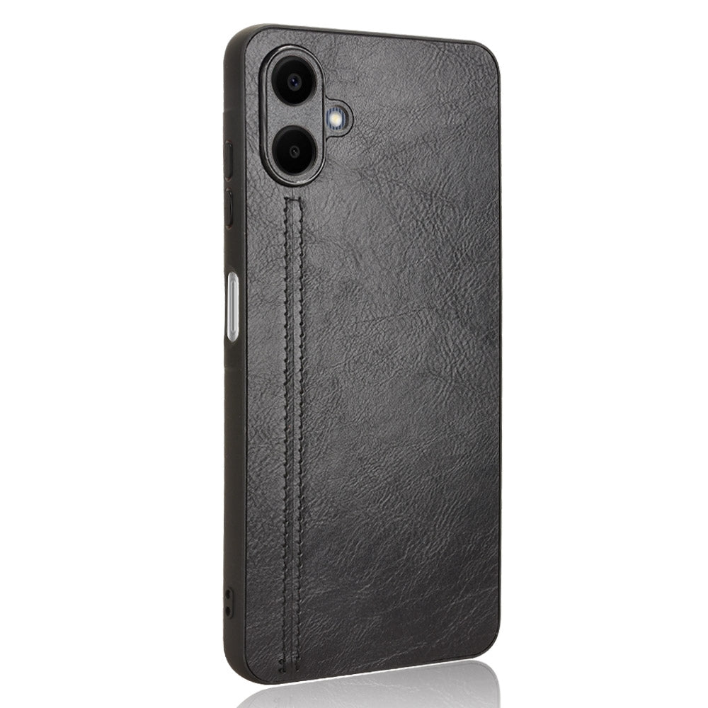 Samsung Galaxy A06 4G Cow Pattern Sewing Back Cover Phone Case - Premium PU Leather Texture PC + TPU Shockproof Protective Case, Scratch Resistant Slim Lightweight Anti-Fingerprint Full Coverage Mobile Cover