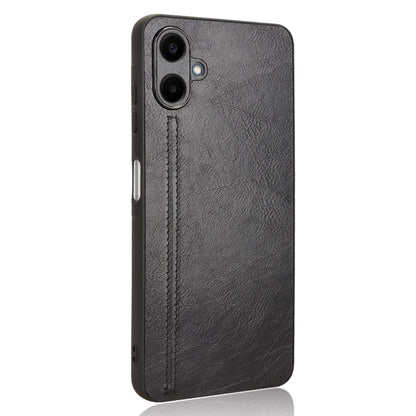 Samsung Galaxy A06 4G Cow Pattern Sewing Back Cover Phone Case - Premium PU Leather Texture PC + TPU Shockproof Protective Case, Scratch Resistant Slim Lightweight Anti-Fingerprint Full Coverage Mobile Cover
