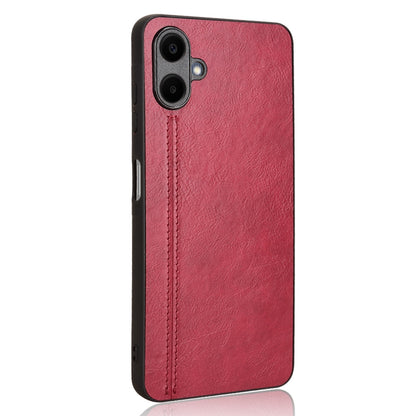 Samsung Galaxy A06 4G Cow Pattern Sewing Back Cover Phone Case - Premium PU Leather Texture PC + TPU Shockproof Protective Case, Scratch Resistant Slim Lightweight Anti-Fingerprint Full Coverage Mobile Cover