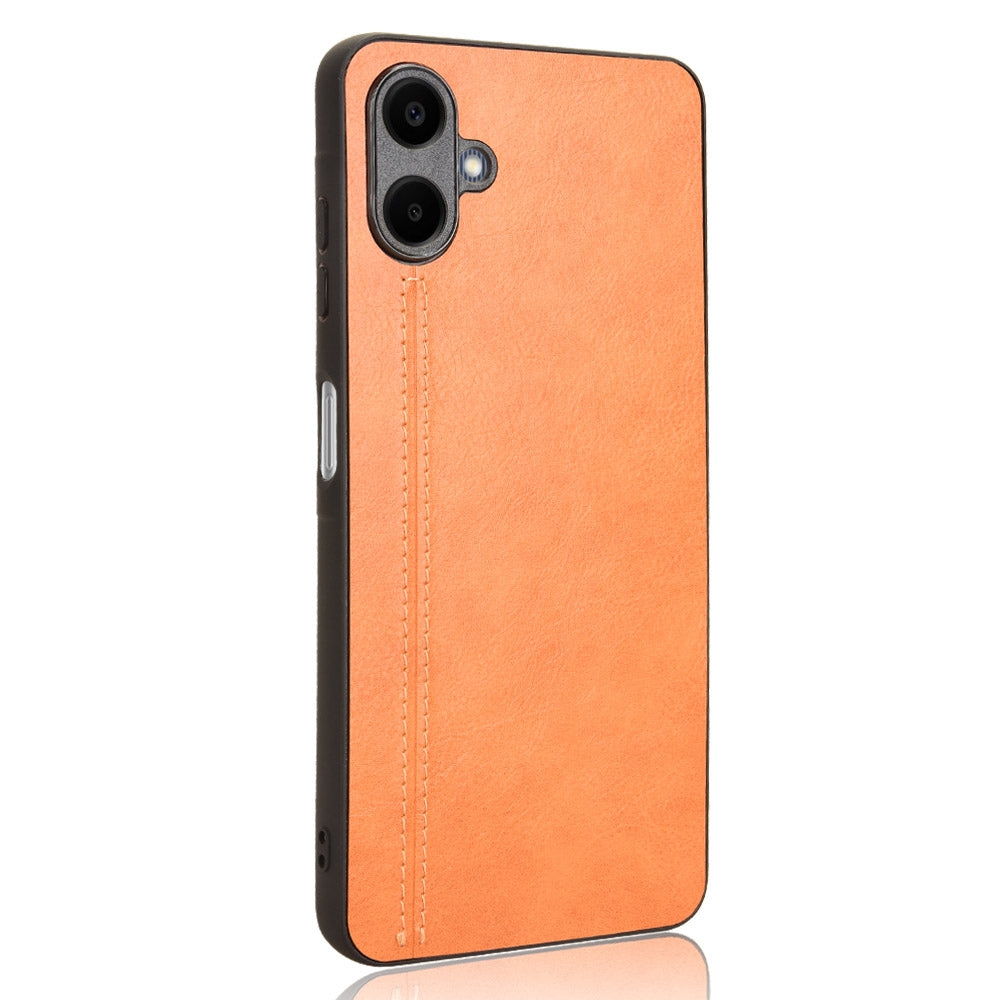 Samsung Galaxy A06 4G Cow Pattern Sewing Back Cover Phone Case - Premium PU Leather Texture PC + TPU Shockproof Protective Case, Scratch Resistant Slim Lightweight Anti-Fingerprint Full Coverage Mobile Cover
