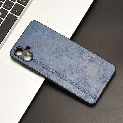 Samsung Galaxy A06 4G Cow Pattern Sewing Back Cover Phone Case - Premium PU Leather Texture PC + TPU Shockproof Protective Case, Scratch Resistant Slim Lightweight Anti-Fingerprint Full Coverage Mobile Cover