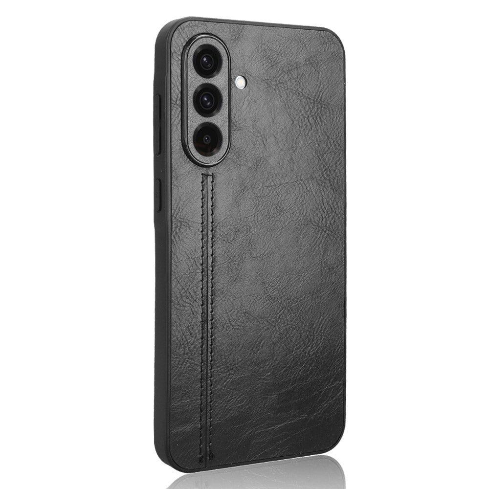 Samsung Galaxy A36 5G Cow Pattern Sewing Back Cover Phone Case - Premium PU Leather Texture PC + TPU Shockproof Protective Case, Scratch Resistant Slim Lightweight Anti-Fingerprint Full Coverage Mobile Cover