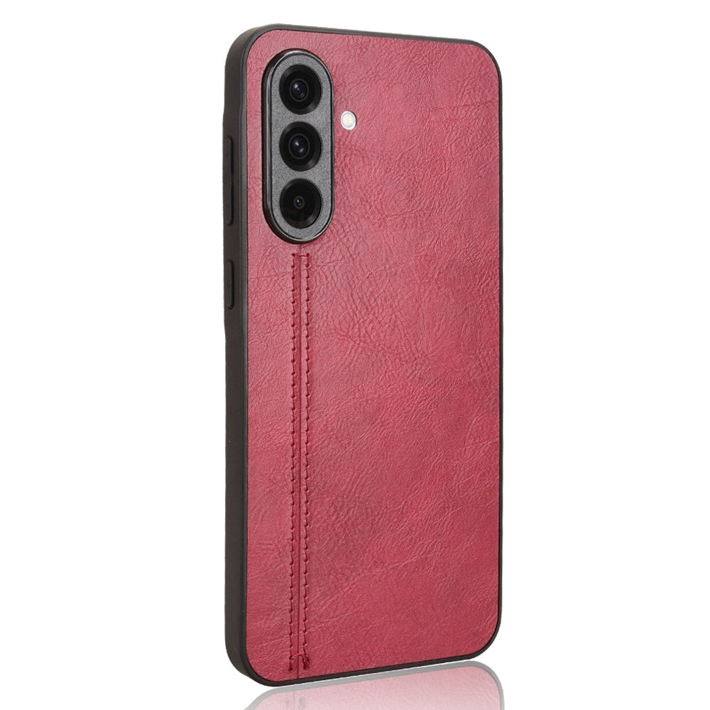 Samsung Galaxy A36 5G Cow Pattern Sewing Back Cover Phone Case - Premium PU Leather Texture PC + TPU Shockproof Protective Case, Scratch Resistant Slim Lightweight Anti-Fingerprint Full Coverage Mobile Cover