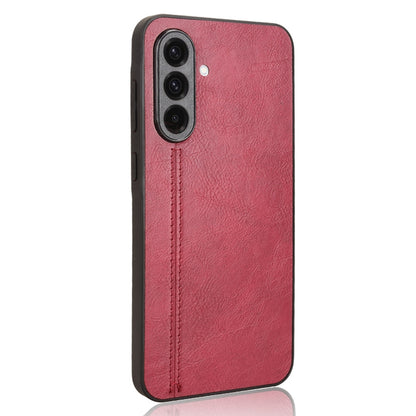 Samsung Galaxy A36 5G Cow Pattern Sewing Back Cover Phone Case - Premium PU Leather Texture PC + TPU Shockproof Protective Case, Scratch Resistant Slim Lightweight Anti-Fingerprint Full Coverage Mobile Cover