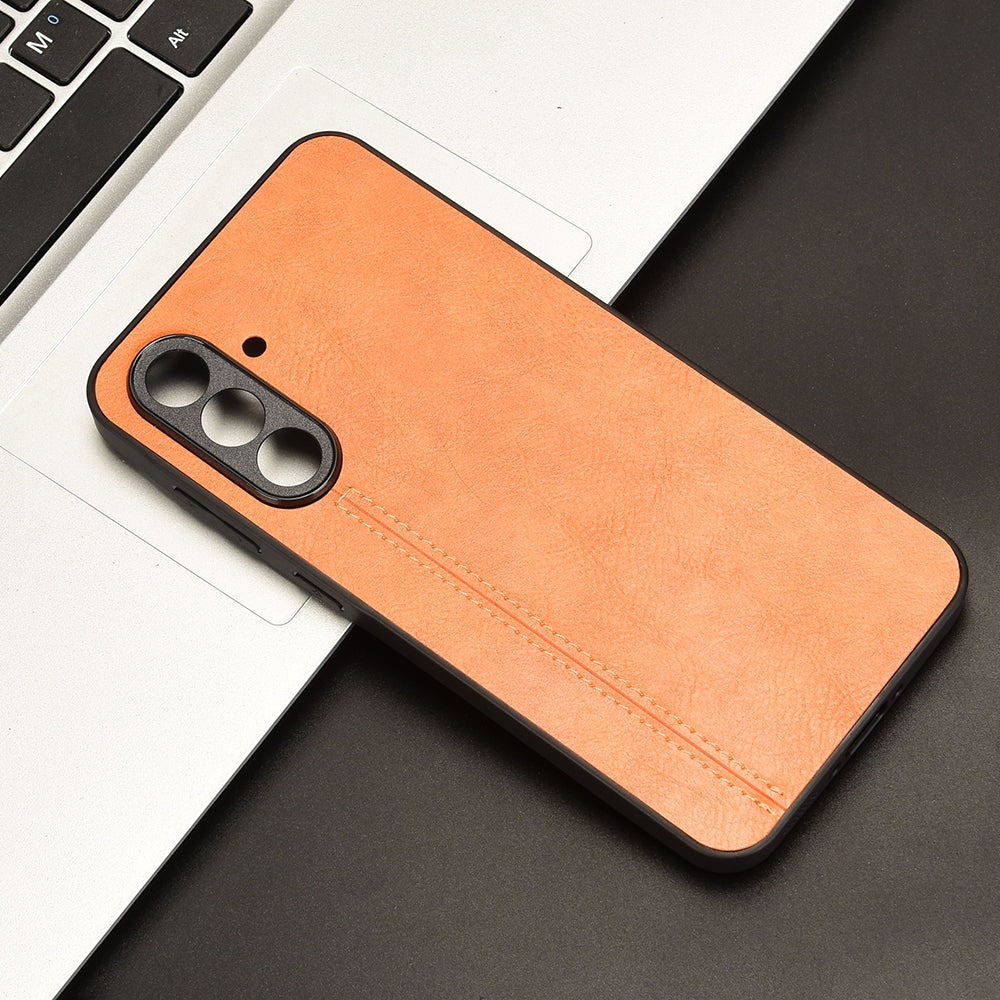 Samsung Galaxy A36 5G Cow Pattern Sewing Back Cover Phone Case - Premium PU Leather Texture PC + TPU Shockproof Protective Case, Scratch Resistant Slim Lightweight Anti-Fingerprint Full Coverage Mobile Cover
