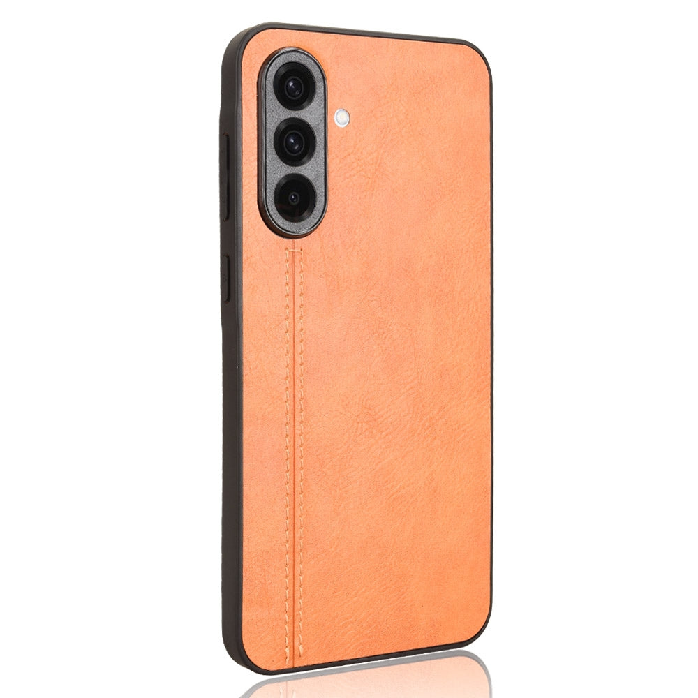 Samsung Galaxy A36 5G Cow Pattern Sewing Back Cover Phone Case - Premium PU Leather Texture PC + TPU Shockproof Protective Case, Scratch Resistant Slim Lightweight Anti-Fingerprint Full Coverage Mobile Cover