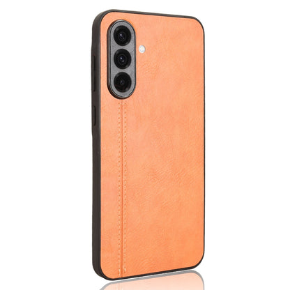 Samsung Galaxy A36 5G Cow Pattern Sewing Back Cover Phone Case - Premium PU Leather Texture PC + TPU Shockproof Protective Case, Scratch Resistant Slim Lightweight Anti-Fingerprint Full Coverage Mobile Cover