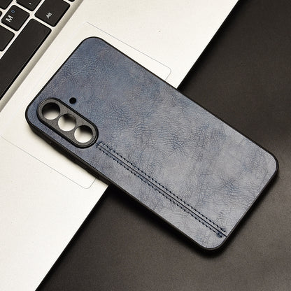 Samsung Galaxy A36 5G Cow Pattern Sewing Back Cover Phone Case - Premium PU Leather Texture PC + TPU Shockproof Protective Case, Scratch Resistant Slim Lightweight Anti-Fingerprint Full Coverage Mobile Cover