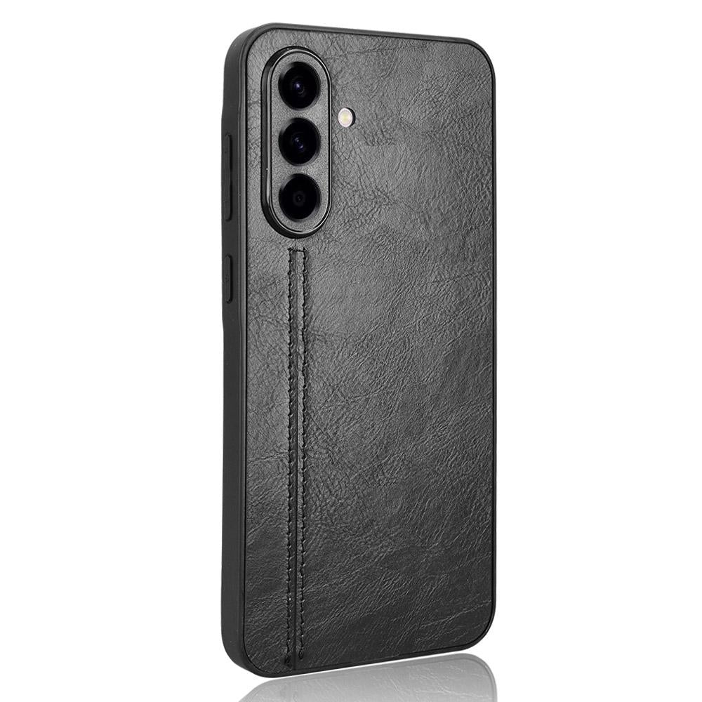 Samsung Galaxy A56 5G Cow Pattern Sewing Back Cover Phone Case - Premium PU Leather Texture PC + TPU Shockproof Protective Case, Scratch Resistant Slim Lightweight Anti-Fingerprint Full Coverage Mobile Cover