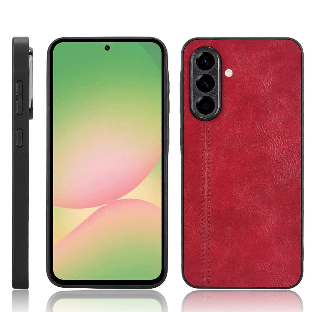 Samsung Galaxy A56 5G Cow Pattern Sewing Back Cover Phone Case - Premium PU Leather Texture PC + TPU Shockproof Protective Case, Scratch Resistant Slim Lightweight Anti-Fingerprint Full Coverage Mobile Cover