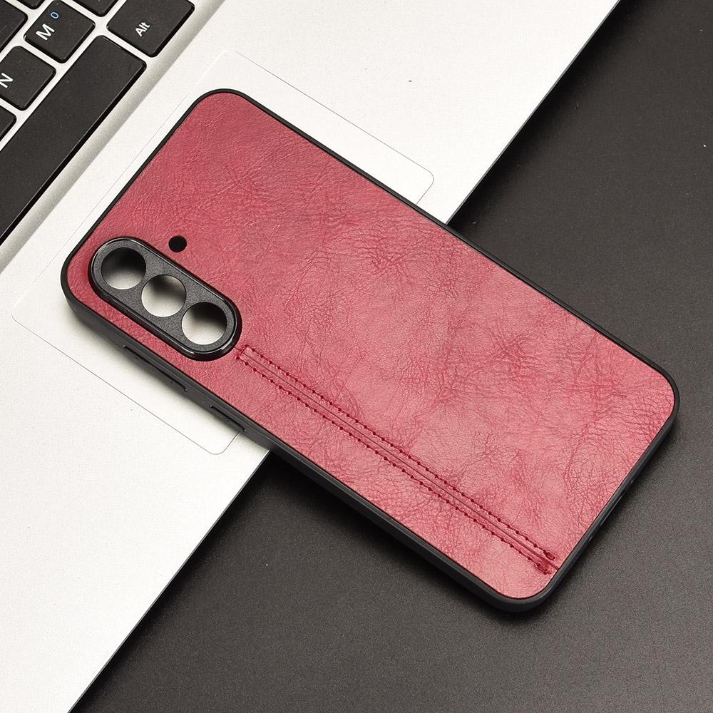 Samsung Galaxy A56 5G Cow Pattern Sewing Back Cover Phone Case - Premium PU Leather Texture PC + TPU Shockproof Protective Case, Scratch Resistant Slim Lightweight Anti-Fingerprint Full Coverage Mobile Cover