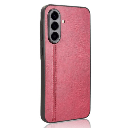 Samsung Galaxy A56 5G Cow Pattern Sewing Back Cover Phone Case - Premium PU Leather Texture PC + TPU Shockproof Protective Case, Scratch Resistant Slim Lightweight Anti-Fingerprint Full Coverage Mobile Cover