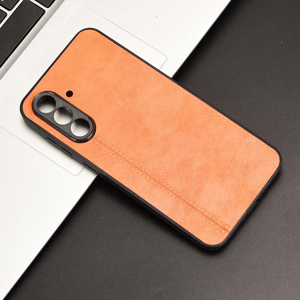 Samsung Galaxy A56 5G Cow Pattern Sewing Back Cover Phone Case - Premium PU Leather Texture PC + TPU Shockproof Protective Case, Scratch Resistant Slim Lightweight Anti-Fingerprint Full Coverage Mobile Cover
