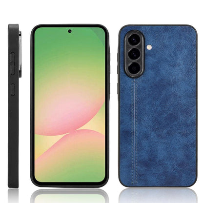 Samsung Galaxy A56 5G Cow Pattern Sewing Back Cover Phone Case - Premium PU Leather Texture PC + TPU Shockproof Protective Case, Scratch Resistant Slim Lightweight Anti-Fingerprint Full Coverage Mobile Cover