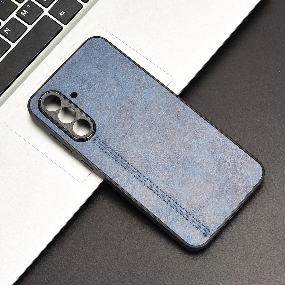 Samsung Galaxy A56 5G Cow Pattern Sewing Back Cover Phone Case - Premium PU Leather Texture PC + TPU Shockproof Protective Case, Scratch Resistant Slim Lightweight Anti-Fingerprint Full Coverage Mobile Cover