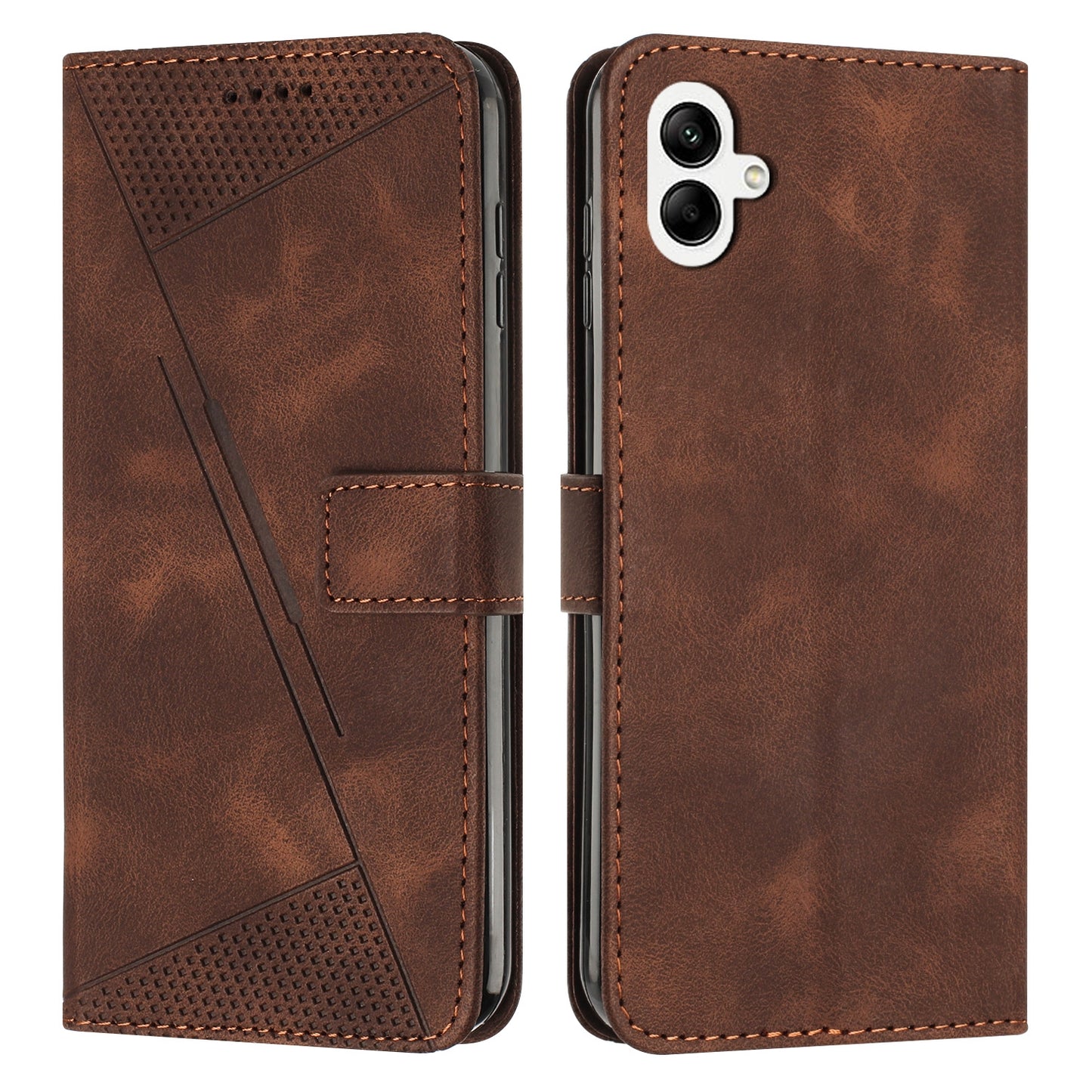 Samsung Galaxy A06 4G Dream Triangle Leather Wallet Phone Case with Lanyard, Card Slot, Cash Compartment, Foldable Kickstand, Shockproof PU TPU Protective Cover