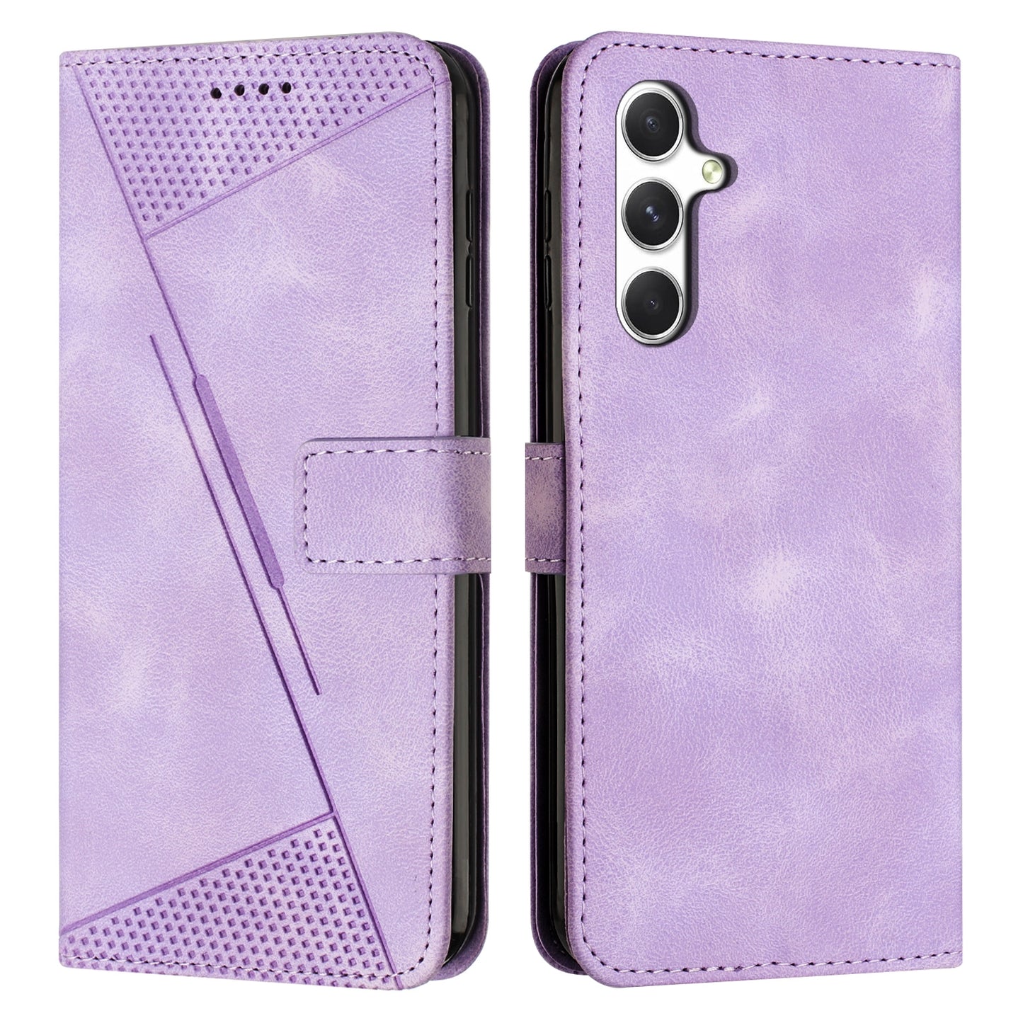 Samsung Galaxy A56 5G Dream Triangle Leather Wallet Phone Case with Lanyard, Card Slot, Cash Compartment, Foldable Kickstand, Shockproof PU TPU Protective Cover