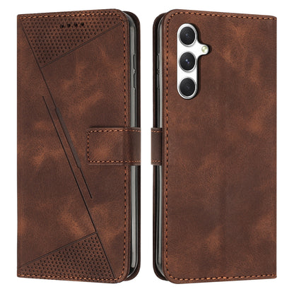 Samsung Galaxy A56 5G Dream Triangle Leather Wallet Phone Case with Lanyard, Card Slot, Cash Compartment, Foldable Kickstand, Shockproof PU TPU Protective Cover