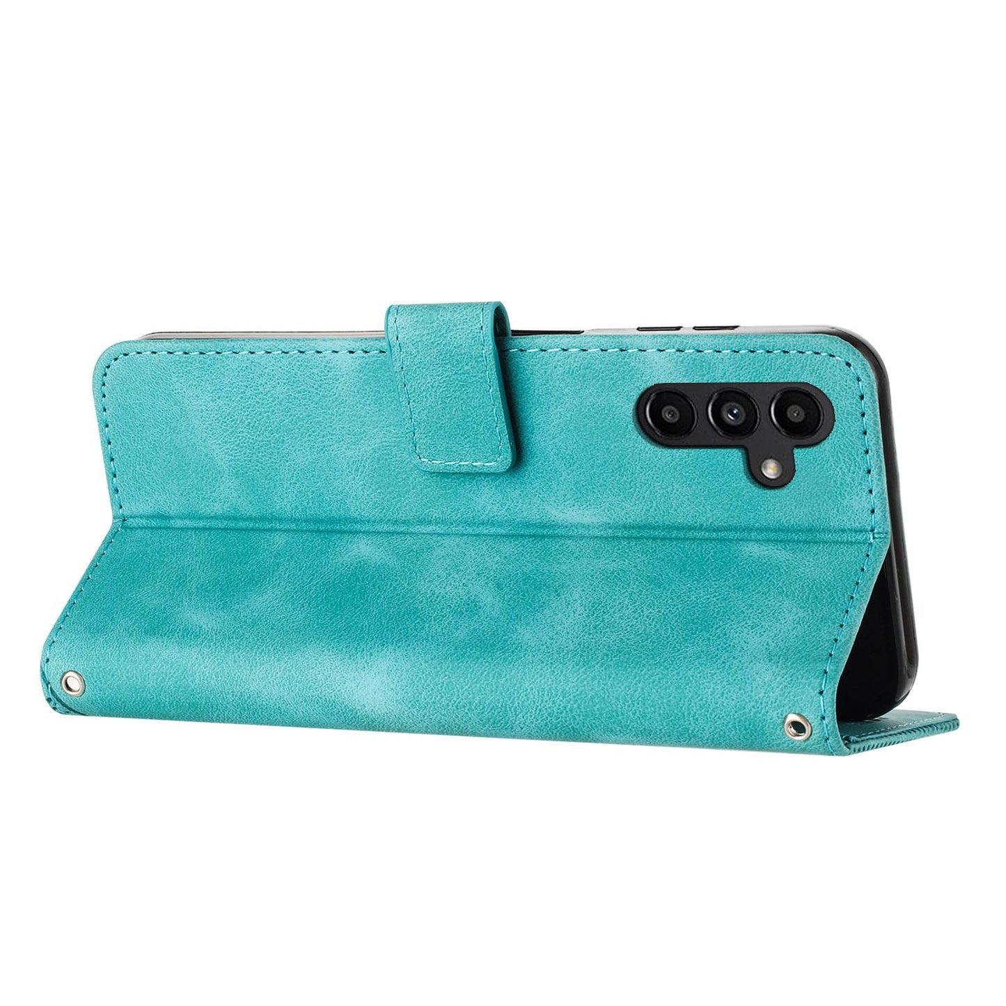 Samsung Galaxy A26 5G Dream Triangle Leather Wallet Phone Case with Lanyard, Card Slot, Cash Compartment, Foldable Kickstand, Shockproof PU TPU Protective Cover