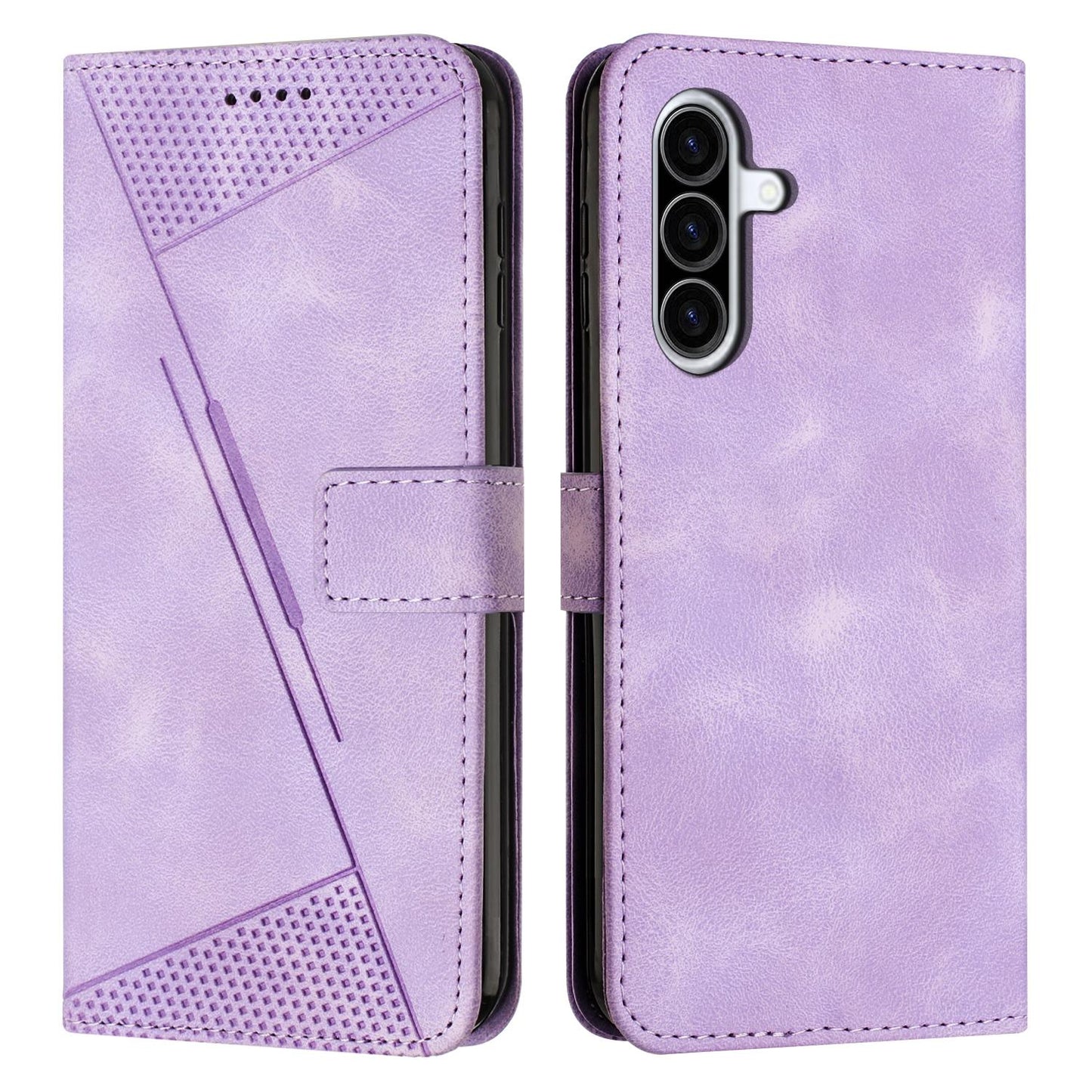 Samsung Galaxy A57 5G Dream Triangle Leather Wallet Phone Case with Lanyard, Card Slot, Cash Compartment, Foldable Kickstand, Shockproof PU TPU Protective Cover