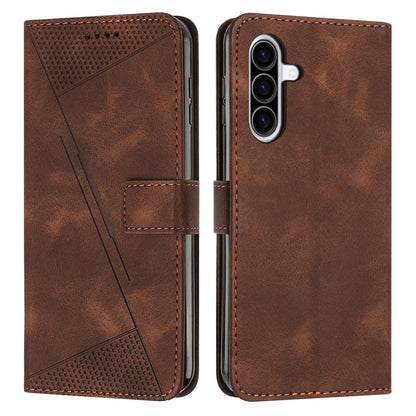 Samsung Galaxy A57 5G Dream Triangle Leather Wallet Phone Case with Lanyard, Card Slot, Cash Compartment, Foldable Kickstand, Shockproof PU TPU Protective Cover