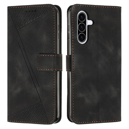 Samsung Galaxy A57 5G Dream Triangle Leather Wallet Phone Case with Lanyard, Card Slot, Cash Compartment, Foldable Kickstand, Shockproof PU TPU Protective Cover